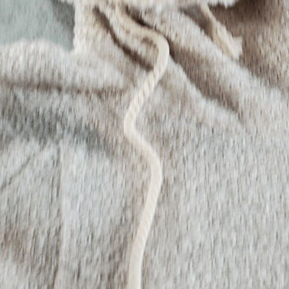 Maurices Sweater Women 7 Cream Metallic Sparkle Knit Faux Fur Cowl Neck Pullover - Picture 5 of 10